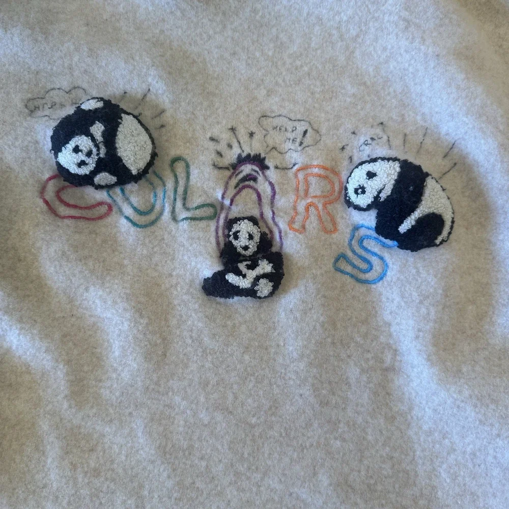 VTG United Colors of Benetton Womens 34" Lambswool Short Sweater 90's Panda - Picture 5 of 16